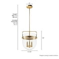 thumbnail image 6 of Hunter - Karloff 3-light Alturas Gold, Medium Size Pendant Light, Dimmable, Casual Style, Urn Shaped, for Bedrooms, Dining, Living Rooms - 19834, 6 of 7