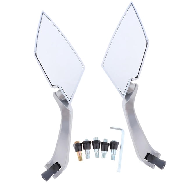 2Pcs Dirt Bike Motocicleta Scooter Bicicleta Vista trasera Espejo lateral Blanco Baoblaze Espejos retrovisores de motocicleta