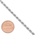 thumbnail image 3 of 3.2mm Diamond-Cut Rhodium Plated Silver Twisted Rope Chain Link Bracelet, 9 inches, 3 of 5