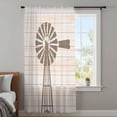thumbnail image 4 of Rustic Windmill Sheer Curtains 96 Inches Long, Vintage Country Farmhouse Wooden Grain Light Filering Curtains, Privacy Drapes Simi Floor to Veiling Curtain for Living Room Large Window Treatment, 4 of 9