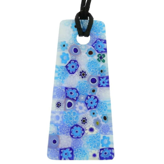 GlassOfVenice Murano Glass Matte Millefiori Necklace - Blue