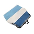 thumbnail image 4 of Lady Leather Wallet Zero 4.13 X 4.52 In Three-Dimensional Buckle Design Small Portable Easy Opening And Closing Light Blue Stripe_1, 4 of 5