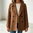 thumbnail image 5 of Riecok Trench Coats for Girls Long Sleeve Button down Jackets Lapel Collar Overcoat Warm Casual Winter Outerwear with Pocket 150, 5 of 7