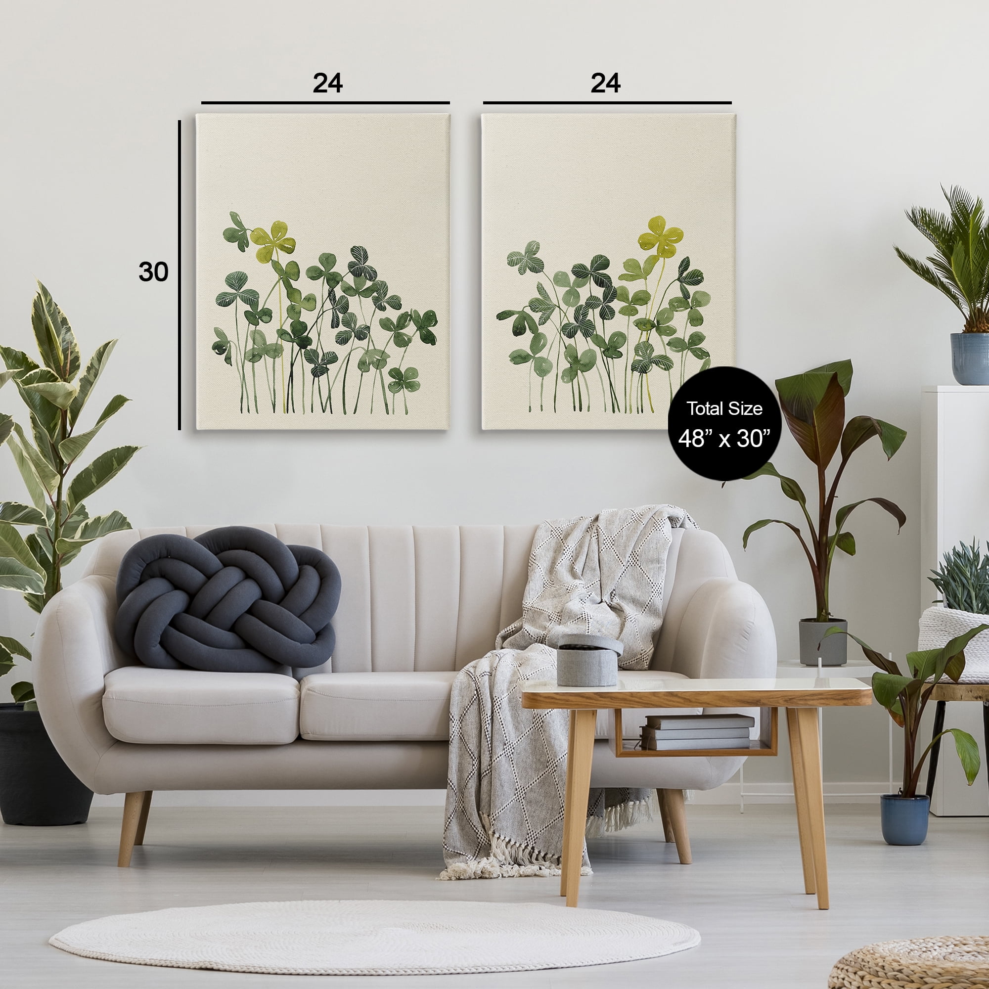 Minimal Hidden Gems 2 Piece Canvas Wall Art Set, design by Grace Popp