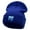 Royal, variant on Frozen Ice Embroidered 12 Inch Long Knitted Beanie - White OSFM