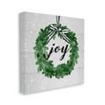 thumbnail image 3 of Stupell Industries Joy Sentiment Green Winter Leaf Wreath Snow Pattern, 17 x 17,Design by Carol Robinson, 3 of 5