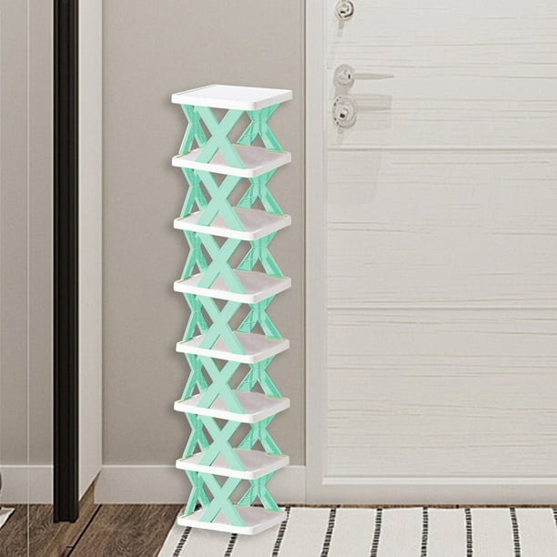 Organizador de estantes, estante de almacenamiento, ahorra espacio, estante de plástico de 2 niveles, plegable, portátil, para dormitorio, alta capacidad, plástico resistente, construcción