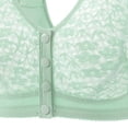 thumbnail image 4 of Zpanxa Bras for Women Wireless Front Closure, Lace Stitching Fixed Cups with Wide Straps for Plus Size Everyday Wear Green 40BC, 4 of 4