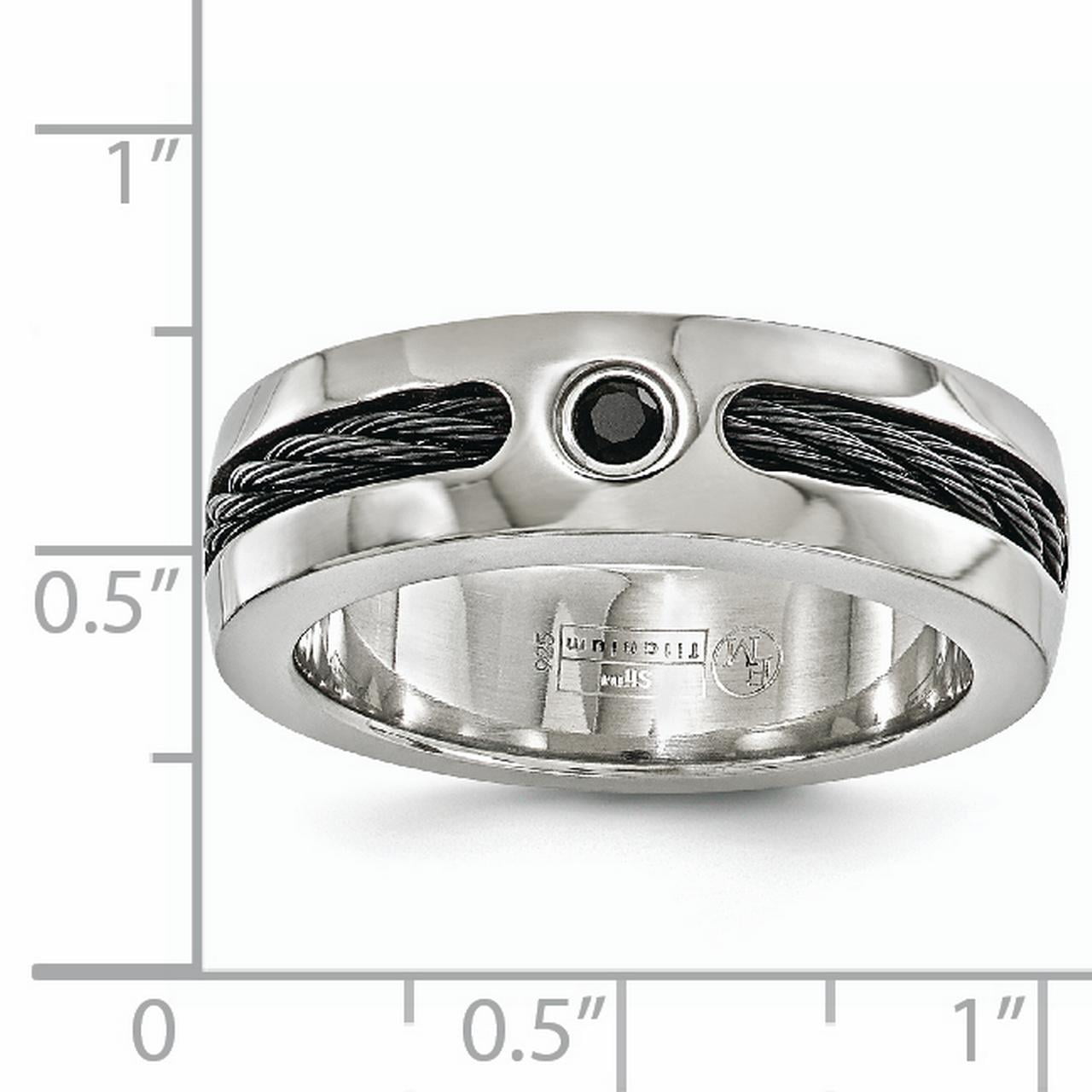 Titanium Stone Finish 7mm Band Best Quality Free Gift Box