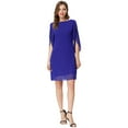 thumbnail image 2 of Grace Karin Women's Elegant 3/4 Slit Sleeve Loose Chiffon Dress V Back Neck Party Midi Dress, 2 of 8