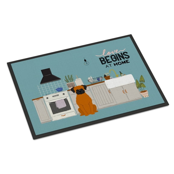 Fawn Boxer Kitchen Scene Indoor or Outdoor Mat 24x36 CK7819JMAT
