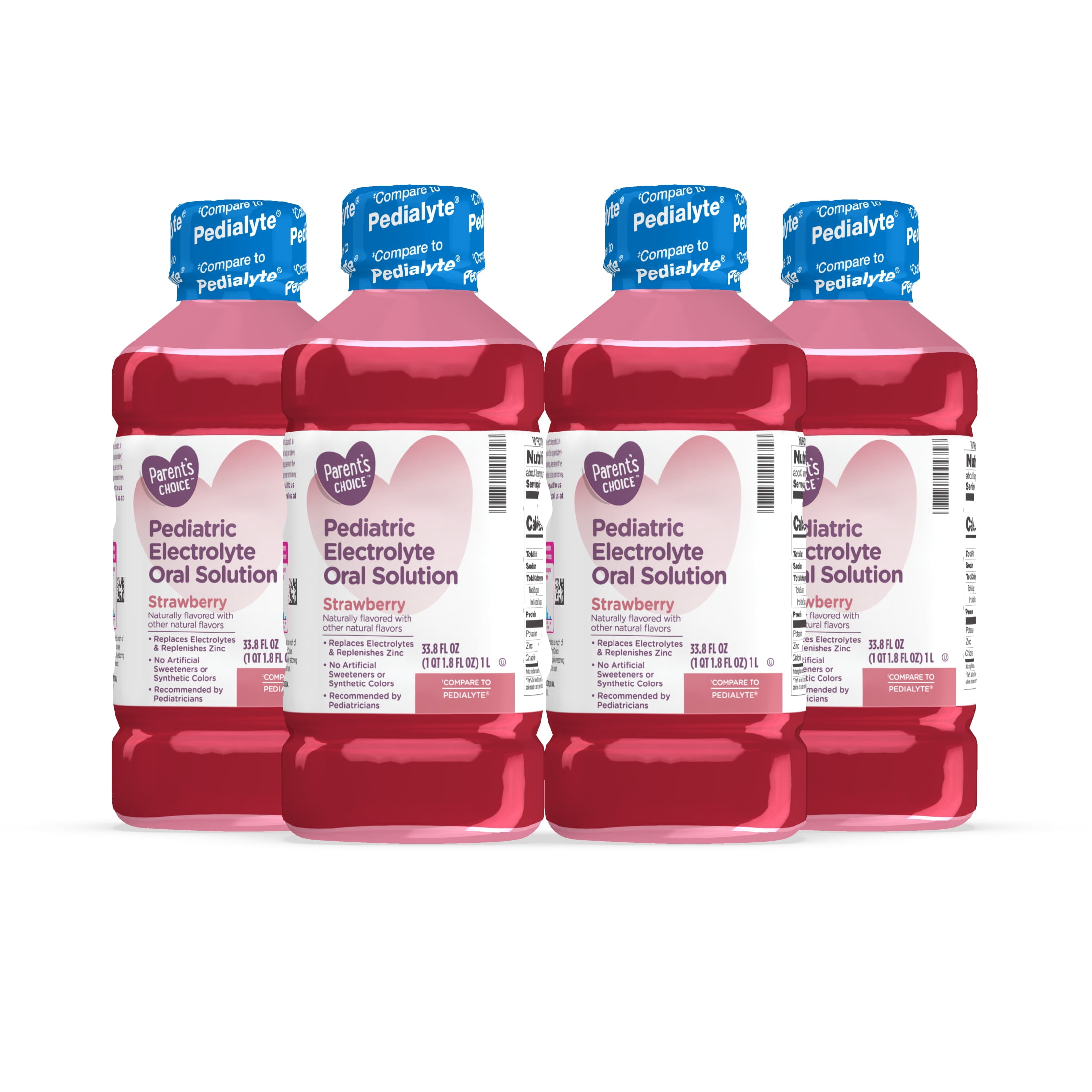 4 Pack Parent's Choice Electrolyte Solution, Strawberry, helps prevent
