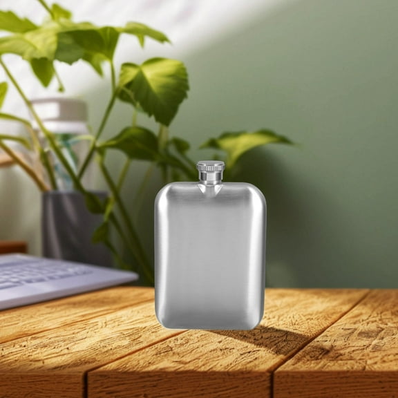 HIAKDOFT 1Set Square Liquor Flask for Hiking and Camping 4.72X3.15X0.79In