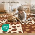 thumbnail image 4 of ODIKA 6'x9' Washable Area Rug Non-Slip, Chair-Friendly, Vintage Block Layout Brindle Patchwork Bold Cow Spotted Print Playful Expressive for Dining Room, Under Table, Office Décor, 4 of 7