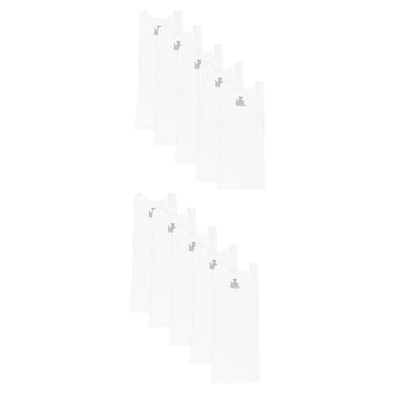 Hanes Boys Eco White Tank Undershirts, 10 pack Sizes S - XL