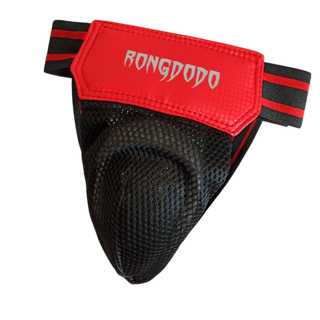 Protector de la ingle para el boxeo Protector de la entrepierna Práctica protección de de estrella deportiva para contra MMA Sanda M rojo