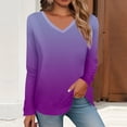 thumbnail image 2 of WILLBEST Womens T Shirts V Neck Red Women Comfortable Long Sleeve V Neck Shirts Lightweight Sweatshirts Fashion Tunic Tops with Leggings Tops, 2 of 5