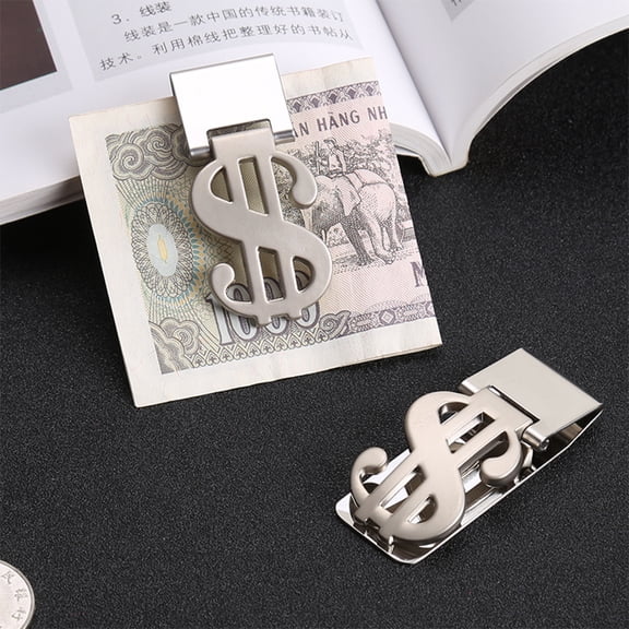 Luxshiny 2-Pack Stainless Steel Money Clips Metal Cash Holder Wallet Clamp for Secure Purse Use