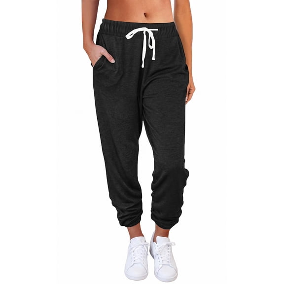 MLDRA Women Sweatpants Joggers with Pockets Lounge Athletic Casual Pajama Pants Fall Winter Clothes Teachers Outfits 2025 Black