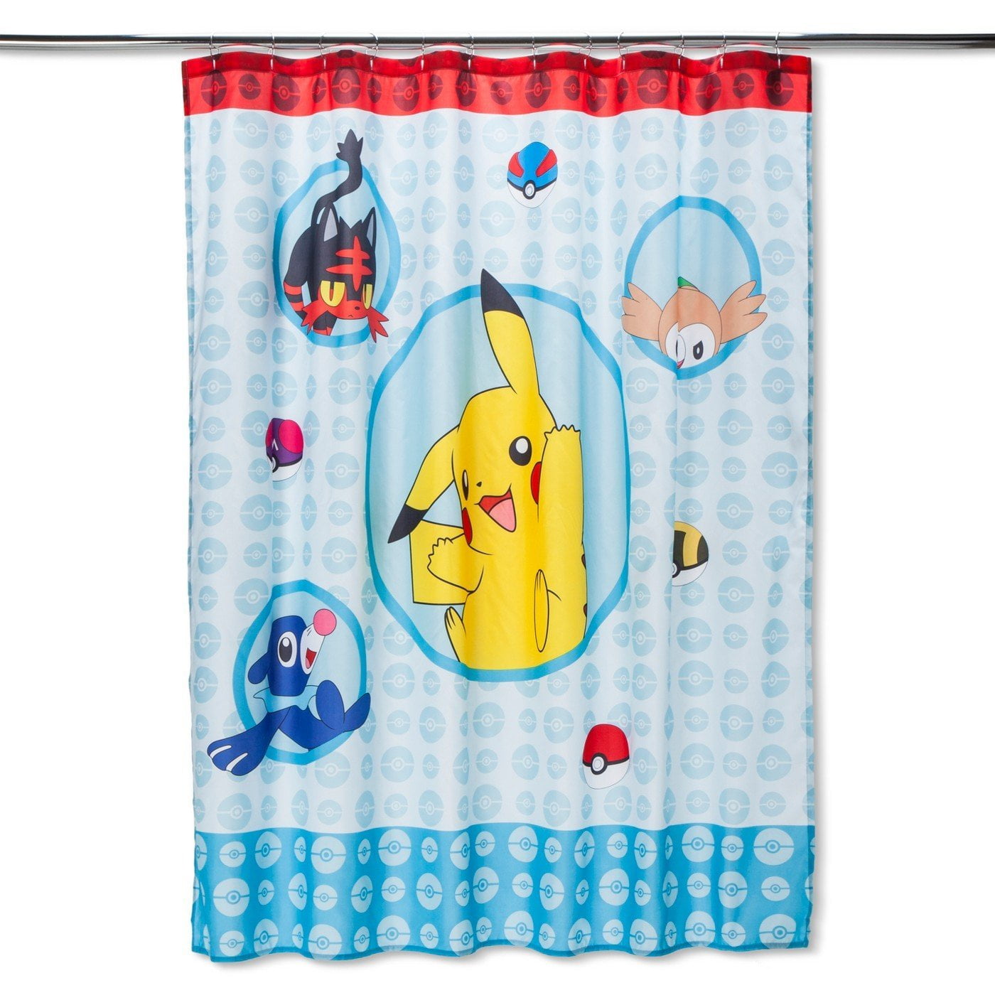 Pokemon Pikachu Shower Curtain Speed Moves 72" x 72" 