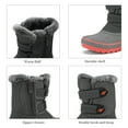 thumbnail image 3 of Dream Pairs Boys & Girls Winter Zip Snow Boots Outdoor Warm Waterproof Sport Snow Boot DUCKO GREY/ORANGE Size 13, 3 of 5