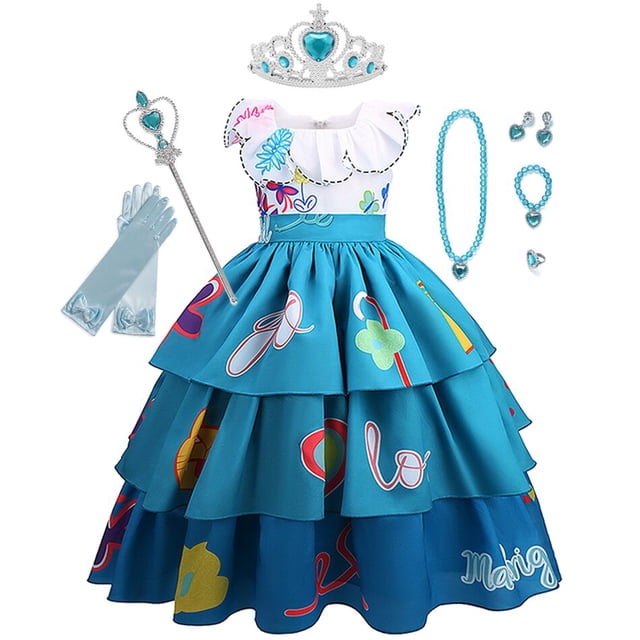 Encanto Mirabel Madrigal disfraz bebé niña princesa Vestido cumpleaños Halloween Cosplay fiesta graduación noche Vestido niñas ropa 2T (etiqueta 100) Gao Jinjia LED
