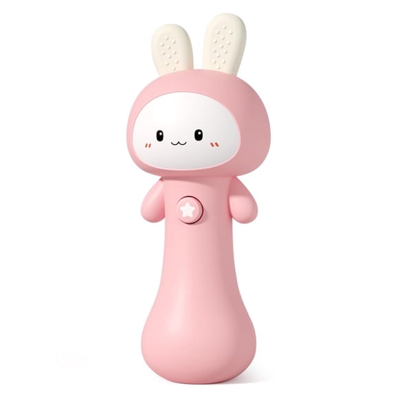 Interactive Teething & Sensory Toy for 12-24-36 Month Kids Bunny Baby Rattle Toy with Light & Sound for Toddlers Ages 1-3 Ideal Easter Basket Stuffer Baby Toy for 3-24 Months