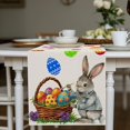 thumbnail image 5 of Hearth & Gear Easter Table Runner Linen Bunny Print Home Tablecloth Holiday Party Table Decoration Tablecloth Mat H End Table Small Dining Table Rug Back to School Table Table 48 Inches Napkins, 5 of 5