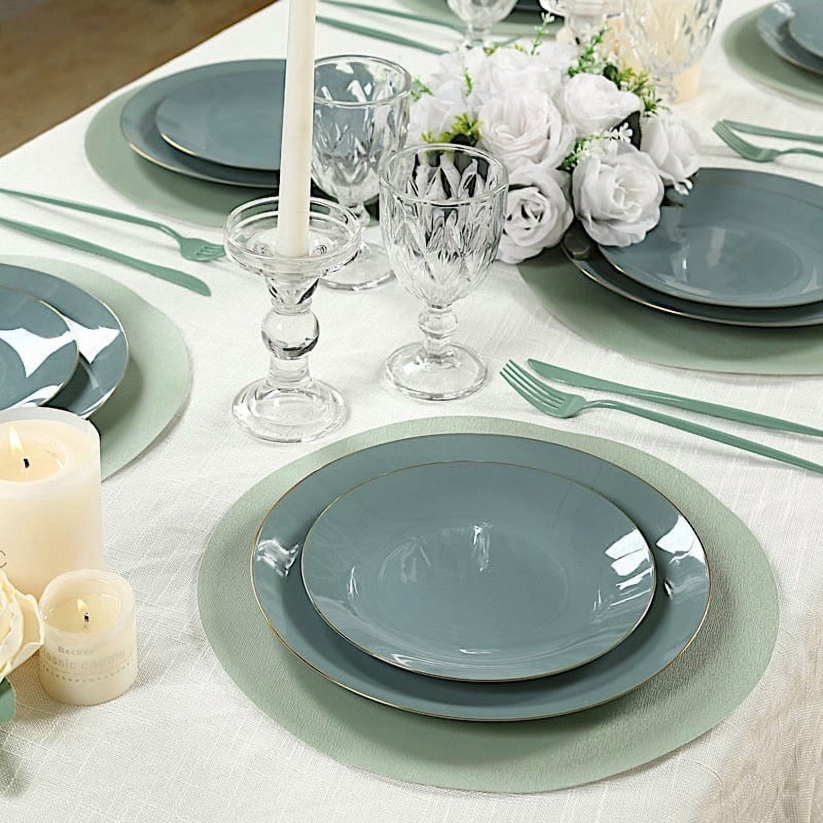 Balsa Circle 50 Round 13 in Sage Green Disposable Paper Table Placemats Party Events Decorations Supplies