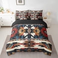 thumbnail image 2 of Castle Fairy Minimalist Hippie Aztec Bedding Comforter Set,Boho Vintage Queen Bedding Sets, 2 of 8