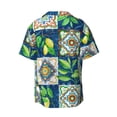 thumbnail image 2 of Gaeub Lemon and Leaves Men's Lapel Short Sleeve Shirt, Relaxed Fit Shirt, Soft and Breathable for Outdoors Party Travel - XX-Large, 2 of 7
