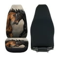 thumbnail image 4 of Renewold Brown Black Horse Car Seat Cover Front Set Only, Car Interior Decor Front Car Seats Protector Vehicle Front Bench Covers for Women Men, 4 of 7