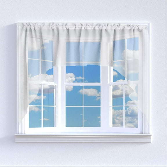 Sheer Tinted Organza Swag Window Valance 72" Wide / 36" Tall