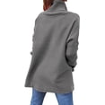thumbnail image 4 of Femmes Col Roulé Surdimensionné 2022 Longue Manche Chauve-Souris Renversé Ourlet Tricot Tunique Pull Tops, 4 of 4