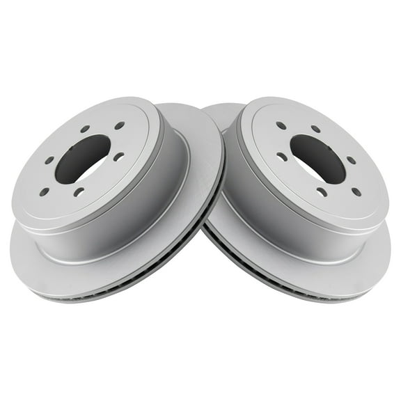TRQ Rear Brake Rotors Set Vented Premium G-Coated Fits Select 2004-2011 Ford F-150 2006-2008 Lincoln Mark LT