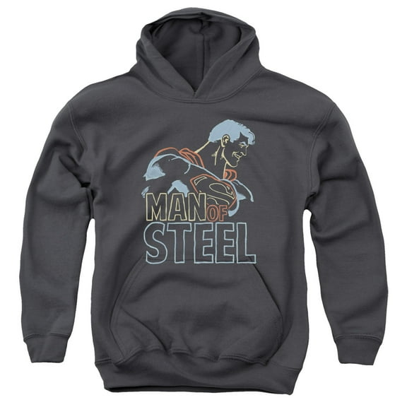 Superman - Colored Lines - Youth Hooded Sweatshirt - Medium
