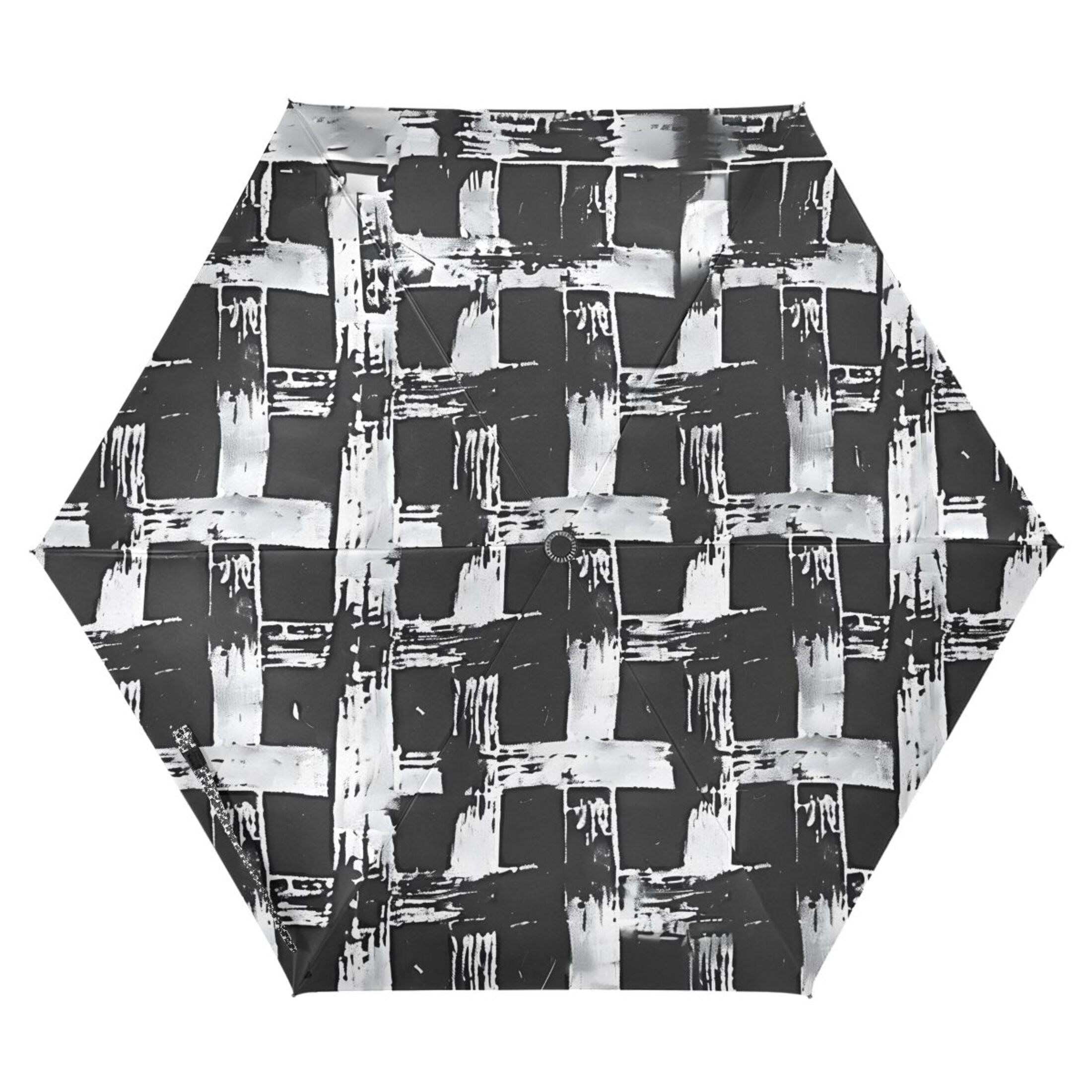 Black and White Basket Compact Sun Umbrella Windproof Travel Umbrellas for Rain Strong Portable UV Protection