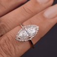 thumbnail image 4 of Cora Jewellery 1.5 CT Marquise Moissanite Halo Engagement Ring For Women, 10K Rose Gold, 4 of 6