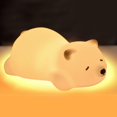 thumbnail image 4 of USB Recargable Snooze Bear Pat Lamp, Silicone Night Light, Glow Soft Portable Eyes Cute Atmósfera Luces para decoración de escritorio, jinwen Luz de noche, 4 of 8