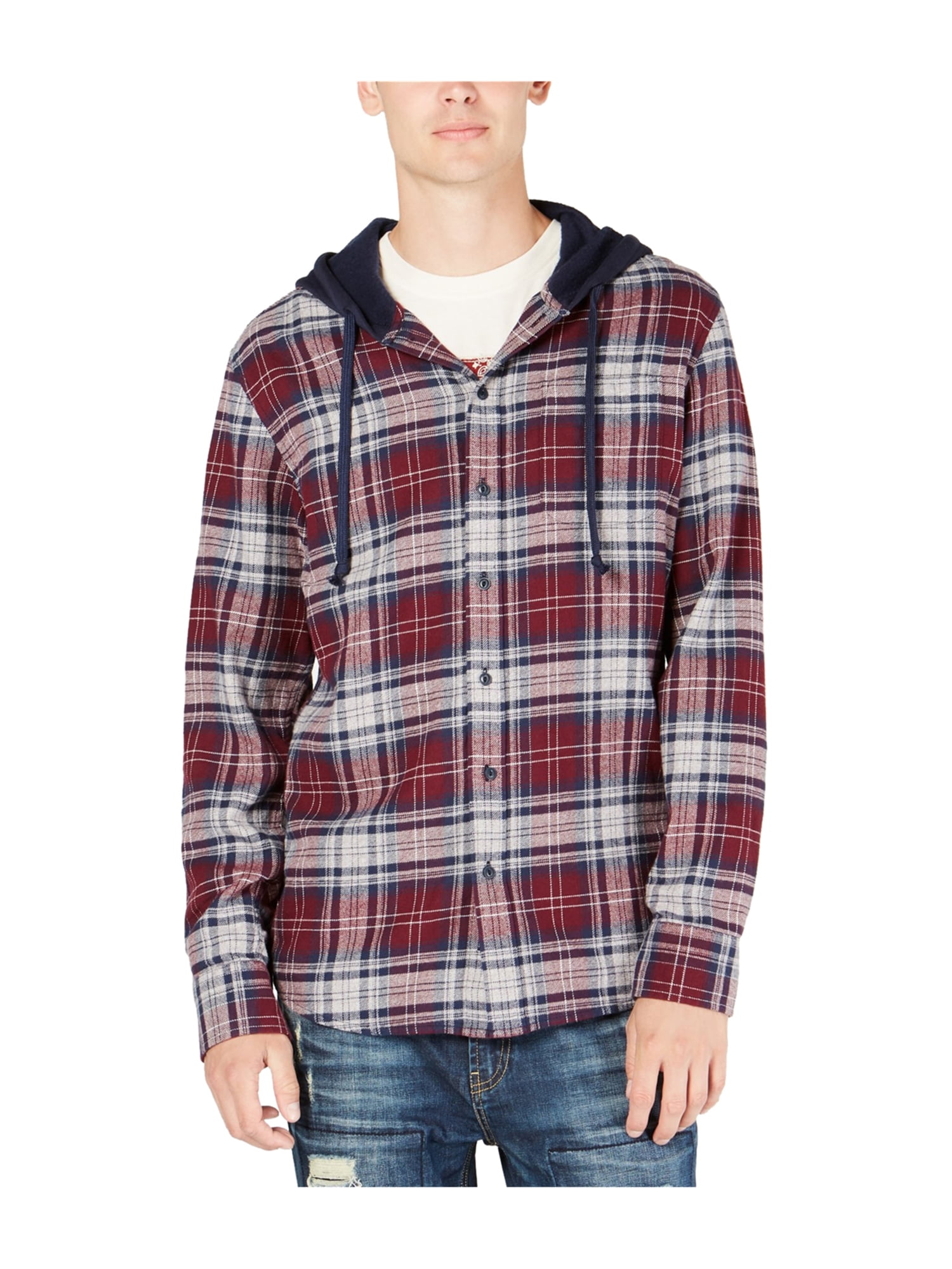 plaid hoodie mens