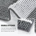 thumbnail image 4 of PrimeBeau Bathroom Rugs Luxury Chenille 2-Piece Bath Mat Set, Soft Plush Anti-Slip Shower Rug + Toilet Mat Microfiber Shaggy Carpet, Super Absorbent Machine Washable(Curved Set, Gradient Gray), 4 of 7