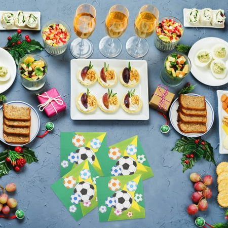 Tineasur Soccer Themed Napkins Unique Design Multi Color High Absorbency 20Pcs