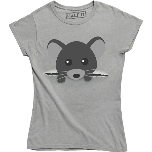 Half It - Funny Cute Mouse Head Mice Rat Rats lover Women's T-Shirt - Walmart.com - Walmart.com
