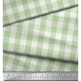 thumbnail image 2 of Soimoi Green Japan Crepe Satin Fabric Check Check Printed Fabric 1 Yard 42 Inch Wide, 2 of 3