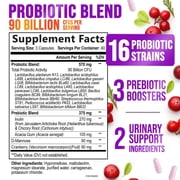 Probiotics for Women - Probiotic Blend 90 Billion CFU Per Serving - Women's Probiotic for Targeted Vaginal & Digestive Health Support - 16 Strains, Cranberry, Prebiotics - Bottled USA - 120 Capsules