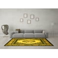 thumbnail image 3 of Ahgly Company Indoor Round Oriental Yellow Asian Inspired Area Rugs, 6' Round, 3 of 4