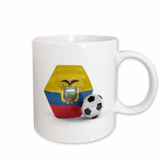 3drose, Ecuador Soccer Ball, 11oz Mug