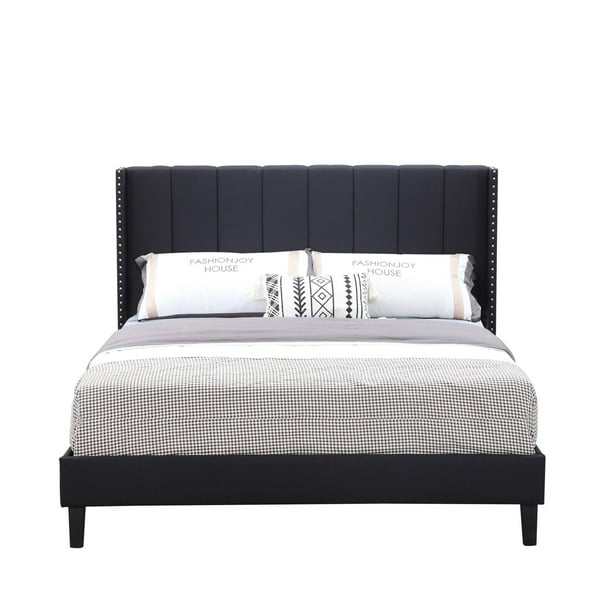 Queen Size Upholstered Platform Bed, Round Platform Bed Frame Queen Size
