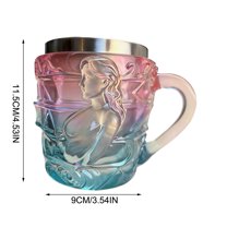 Resin Relief Book-Shaped Mug, Stainless Steel Lined Insulated Cup, Female Reader Themed Coffee Cup, Art Decor Gift Cup, Collection Display Ornament, Creative Home Office Drinkware