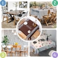thumbnail image 4 of Brown Silver Football Pattern Square Tablecloth,Waterproof Square Table Cover,Wipeable Spillproof Washable Table Cover for Home Kitchen Party Decor 42"X42"(107x107cm), 4 of 6